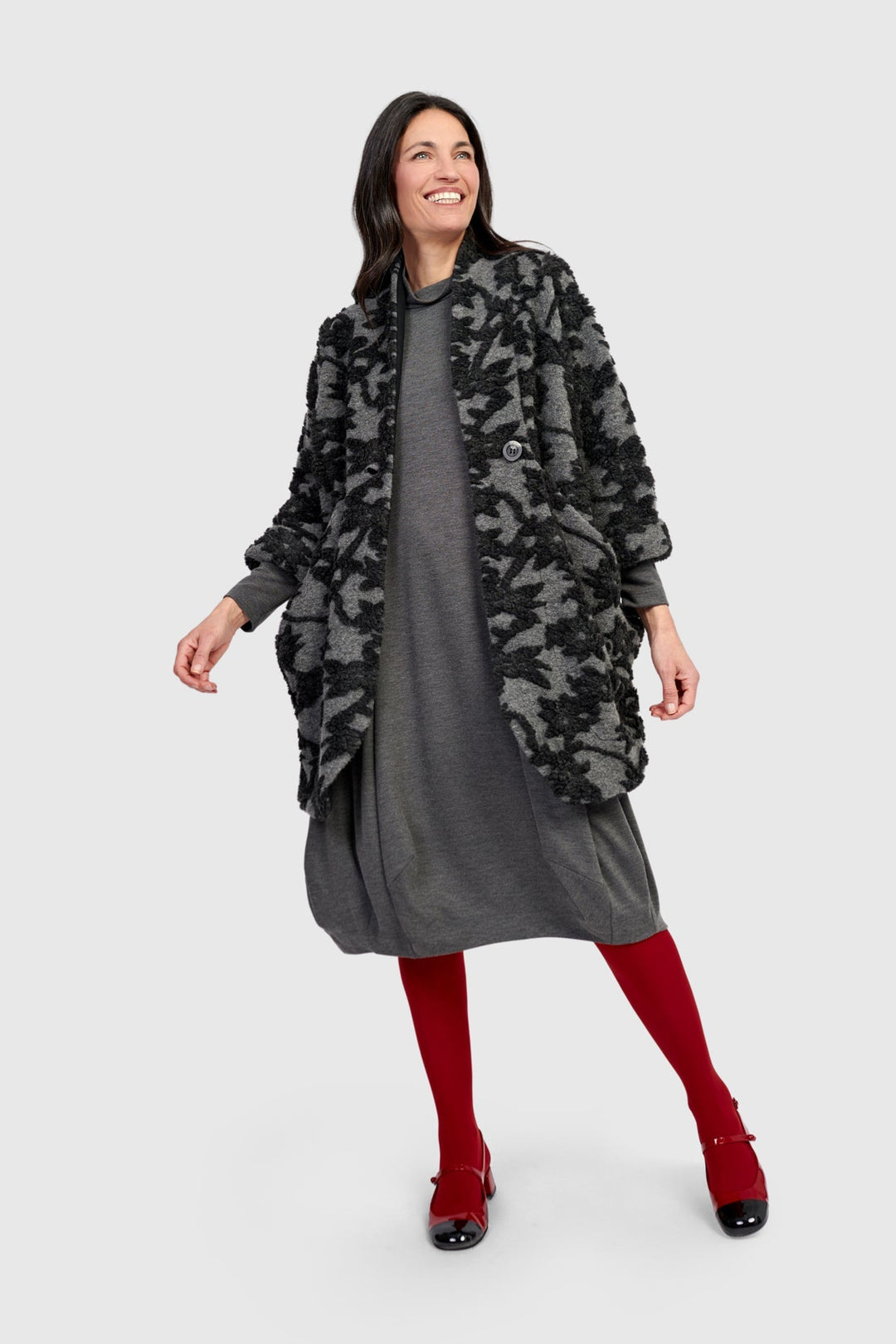 Essential Heavyweight Turtleneck Dress, Grey
