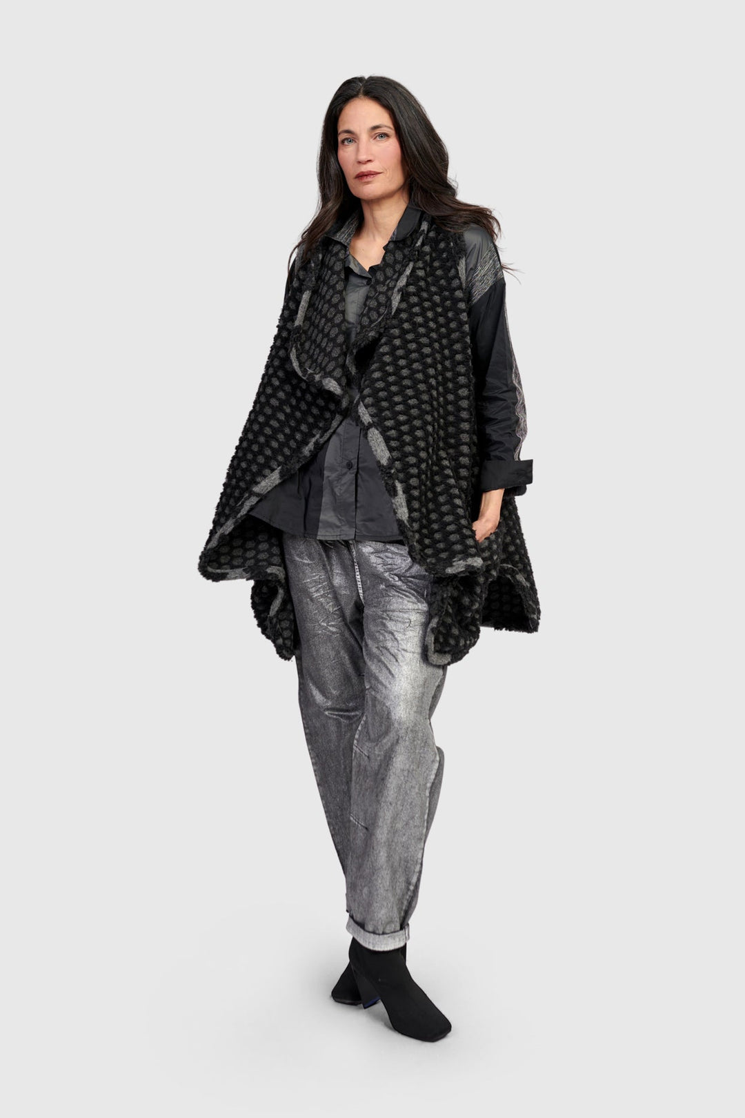 Ashen Cozy Draped Vest, Net