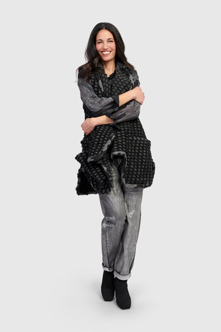 Ashen Cozy Draped Vest, Net