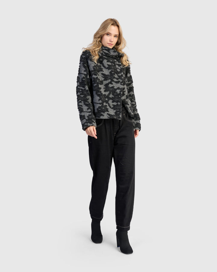 Vesper Cozy Moto Jacket, Shadow