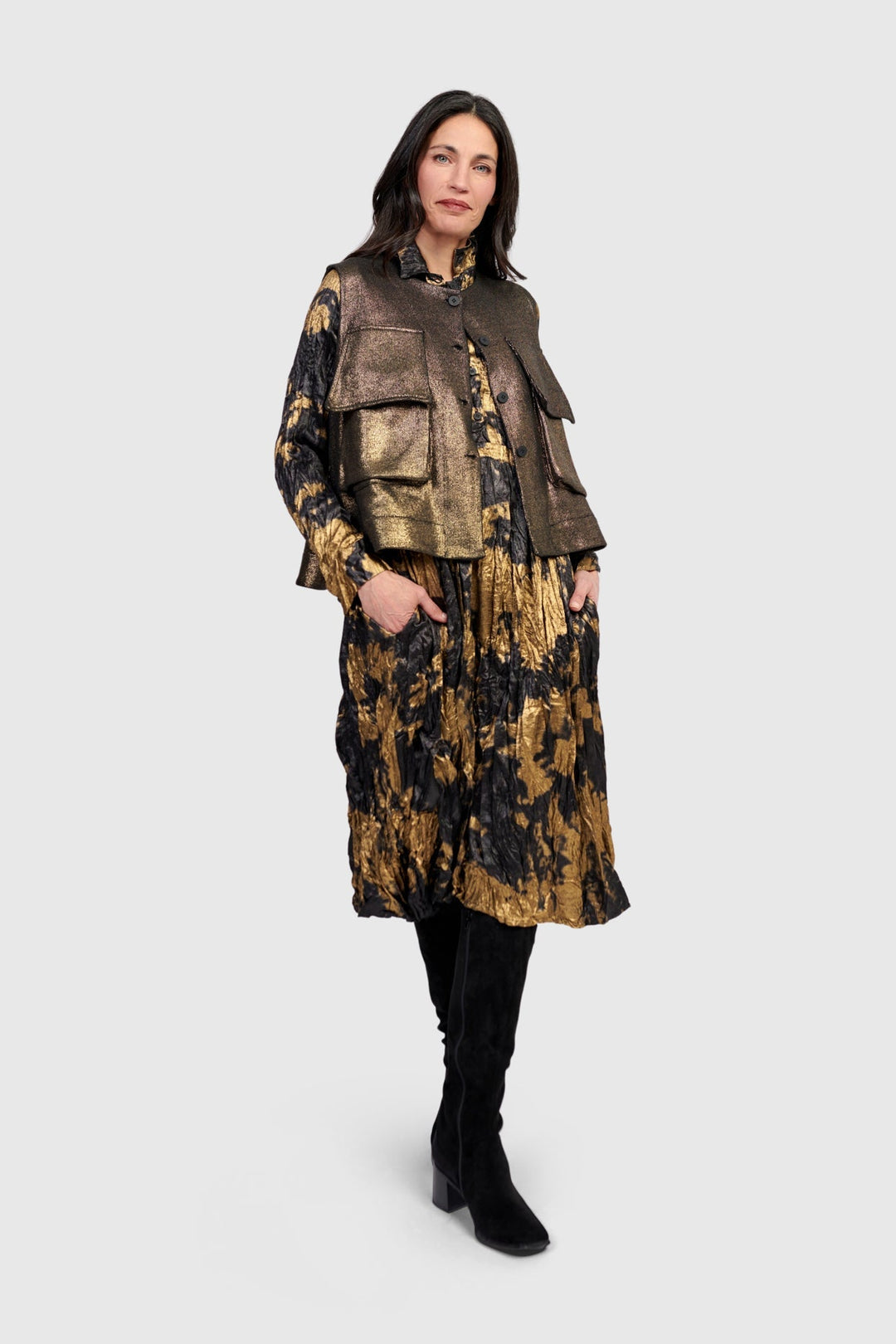 Queenie Utility Vest, Gold