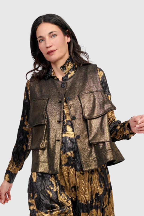 Queenie Utility Vest, Gold