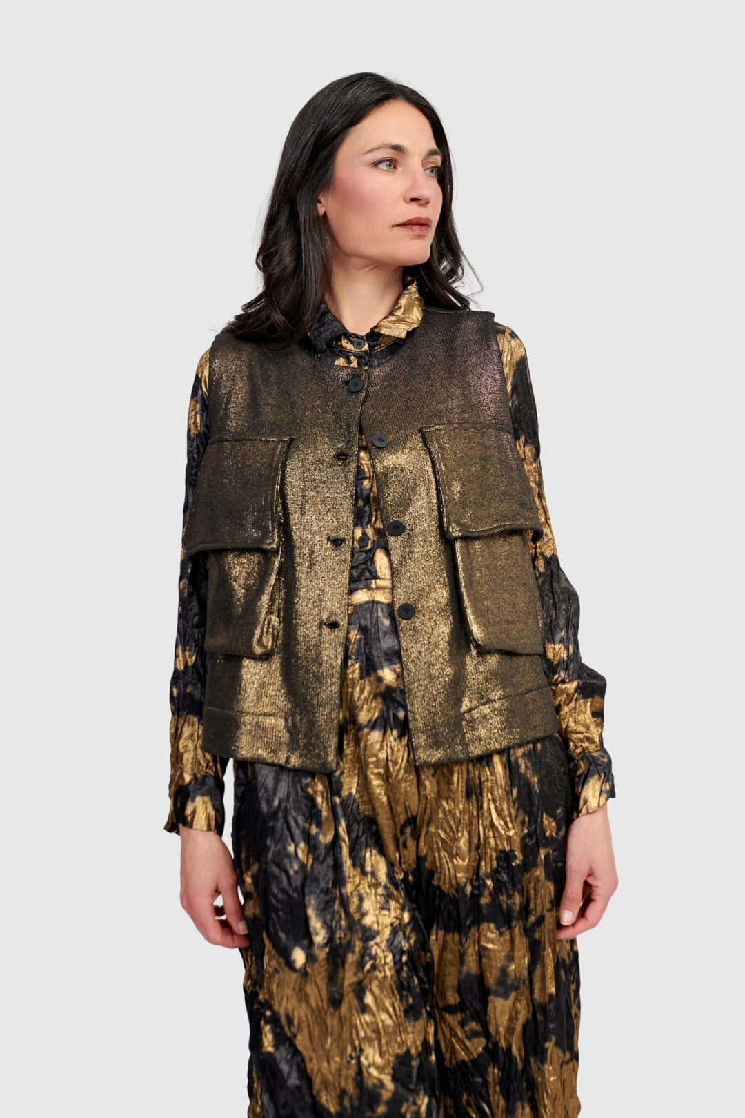 Queenie Utility Vest, Gold