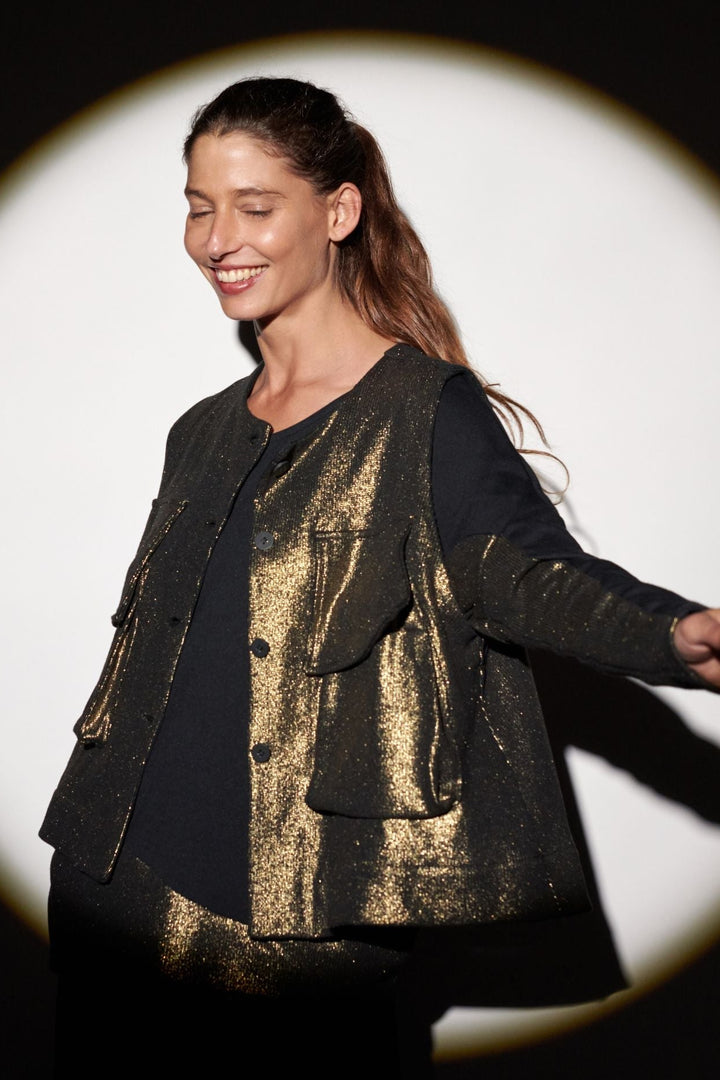 Queenie Utility Vest, Gold