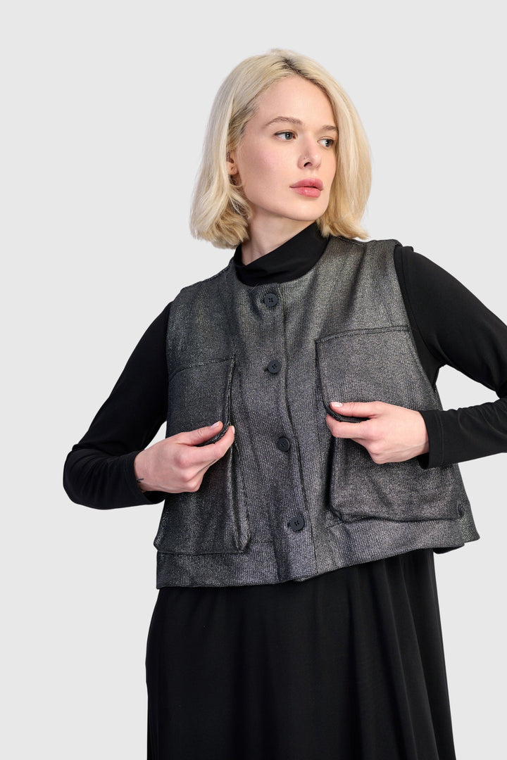 Queenie Utility Vest, Silver
