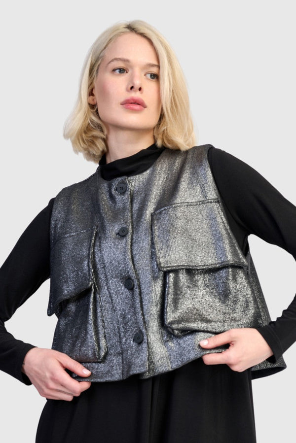 Queenie Utility Vest, Silver
