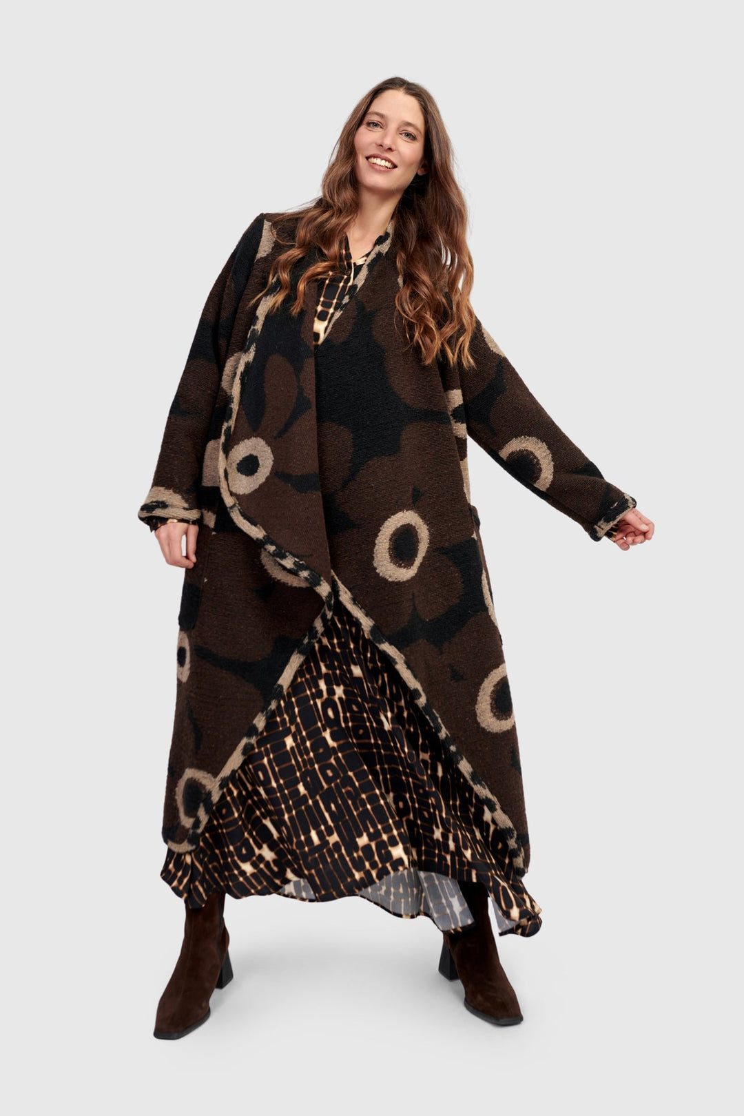 Jamboree Cozy Draped Coat, Floral