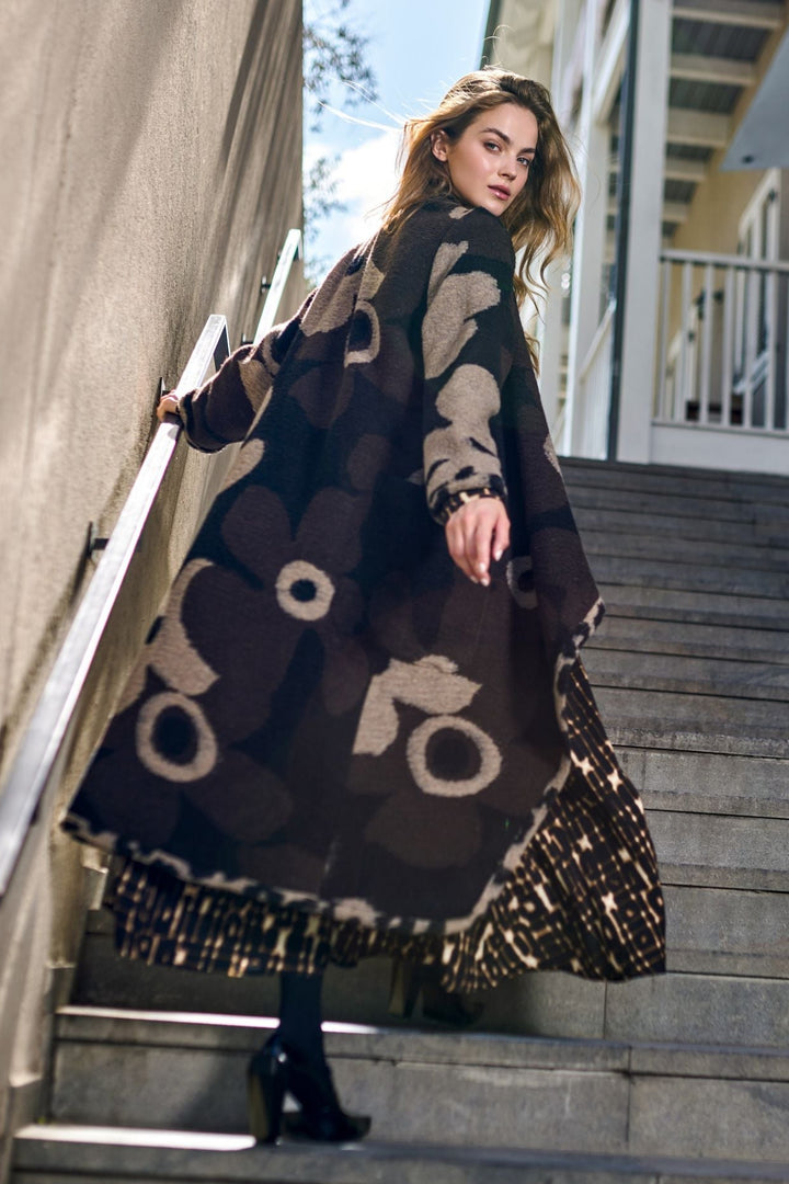 Jamboree Cozy Draped Coat, Floral