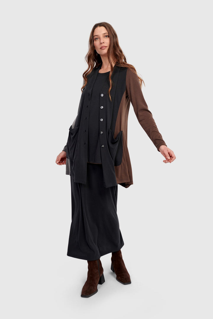 Shadow Cupro Relaxed Cardigan, Mix