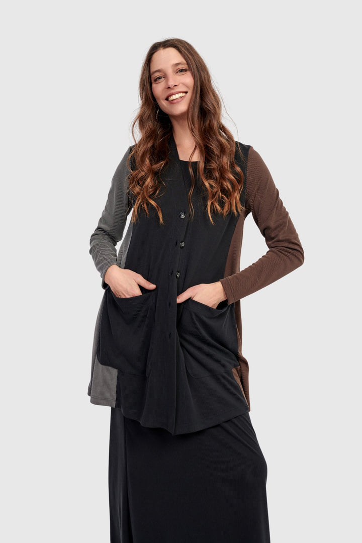 Shadow Cupro Relaxed Cardigan, Mix