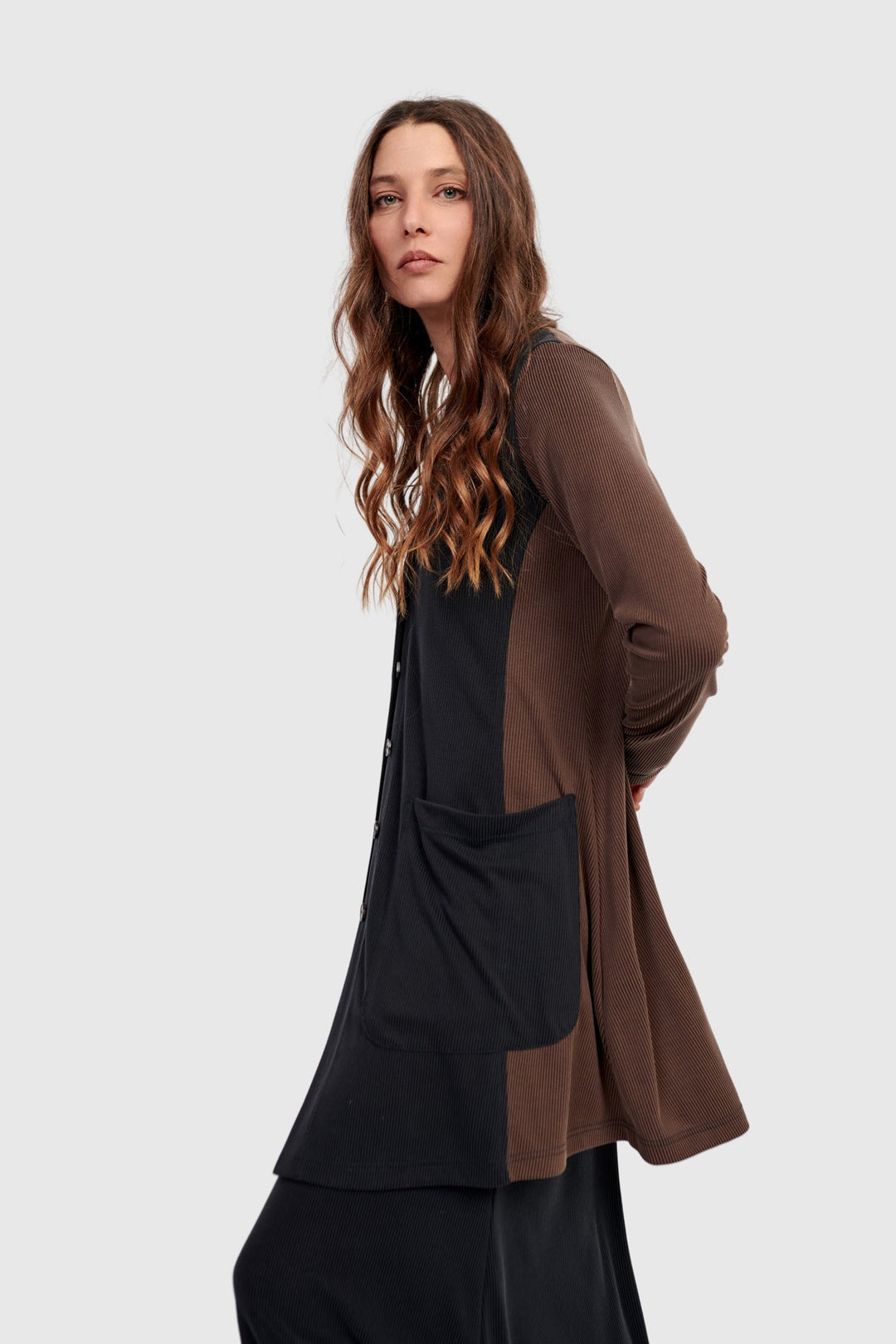 Shadow Cupro Relaxed Cardigan, Mix