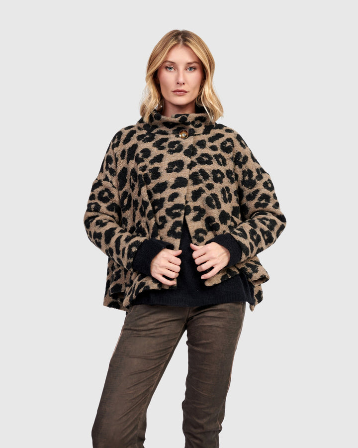 Nyx Cozy Cape Jacket, Leopard