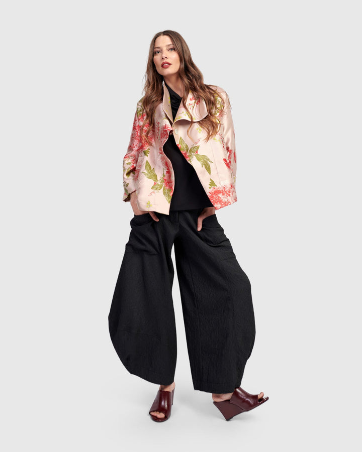 Jade Jacquard Punto Pants, Black