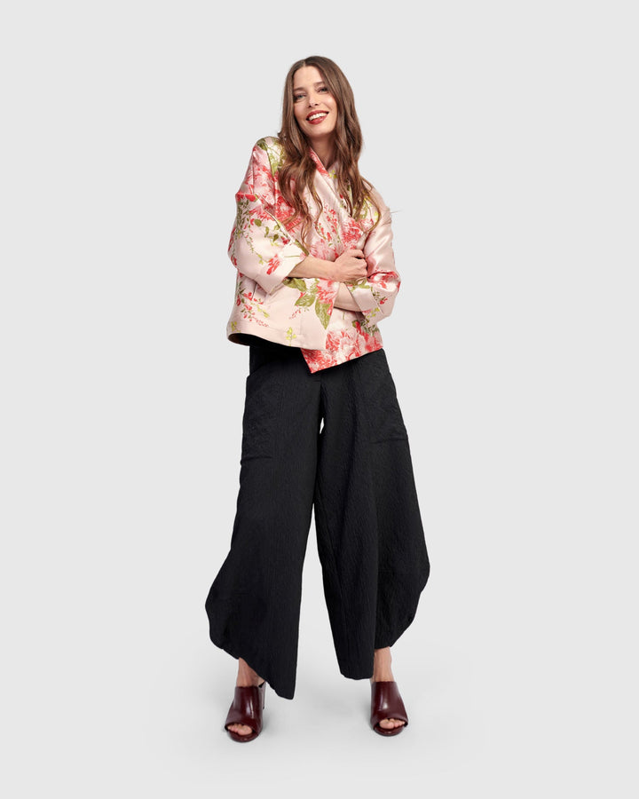 Jade Jacquard Punto Pants, Black