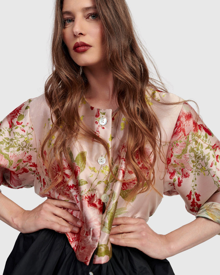 Sweetheart Peplum Jacket Roses