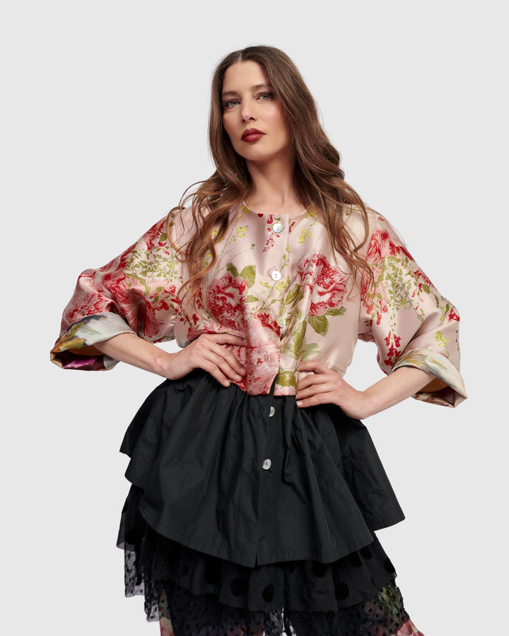 Sweetheart Peplum Jacket Roses