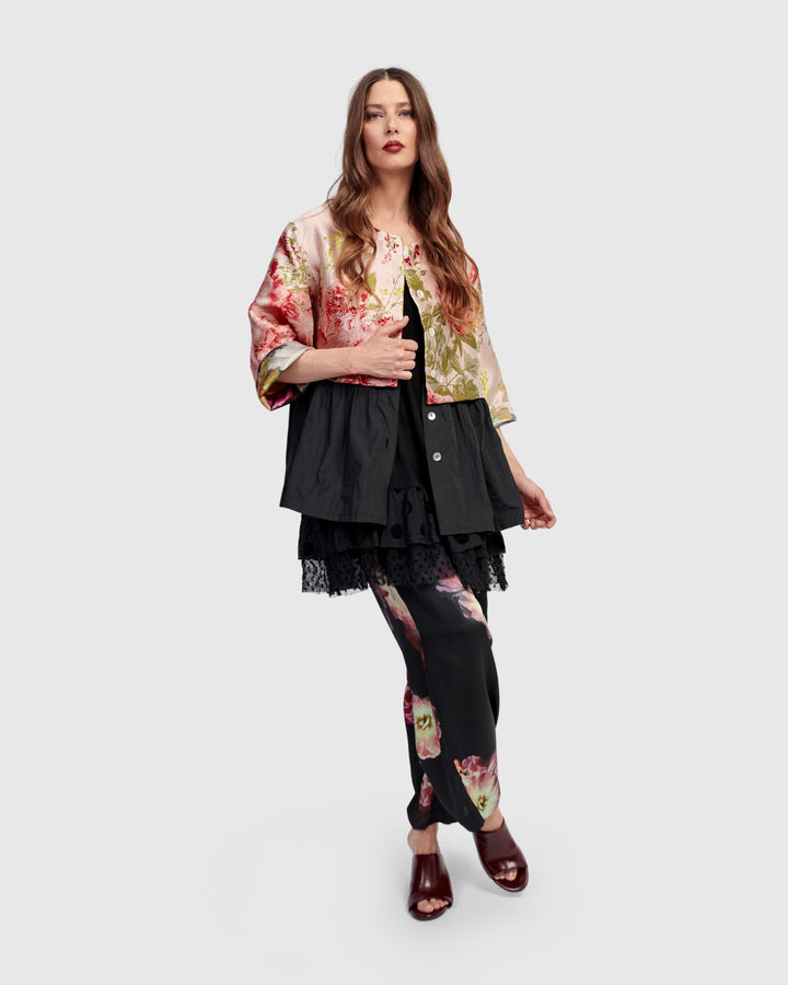 Sweetheart Peplum Jacket Roses