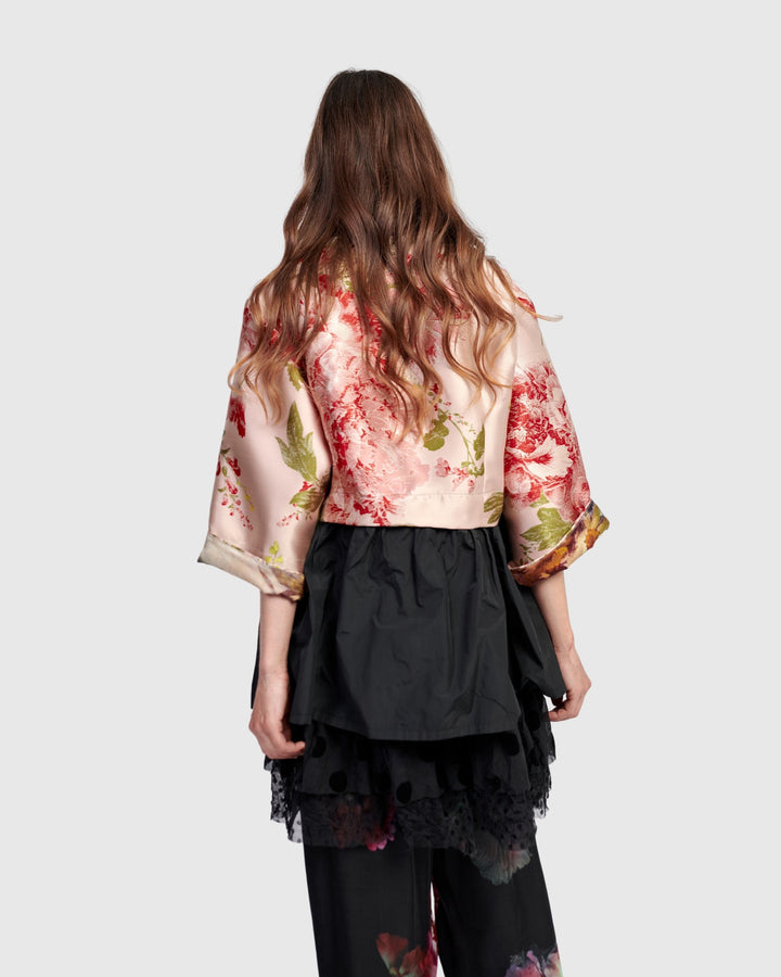 Sweetheart Peplum Jacket Roses