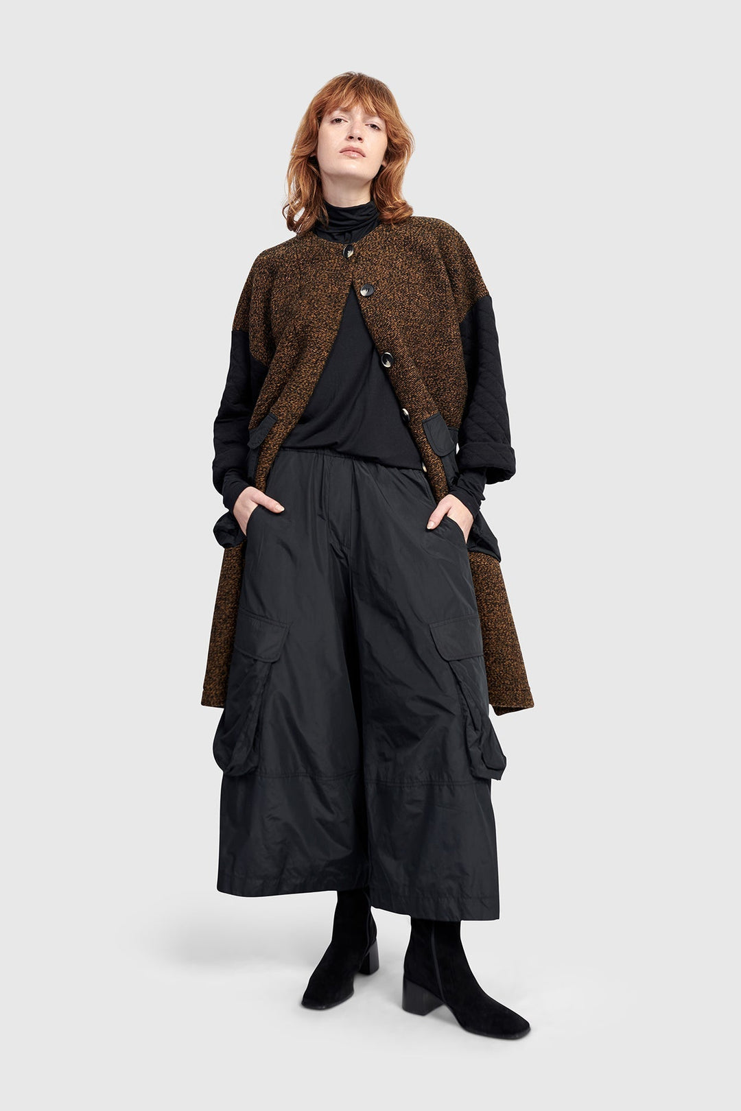 Urban Wide Cargo Pants, Black