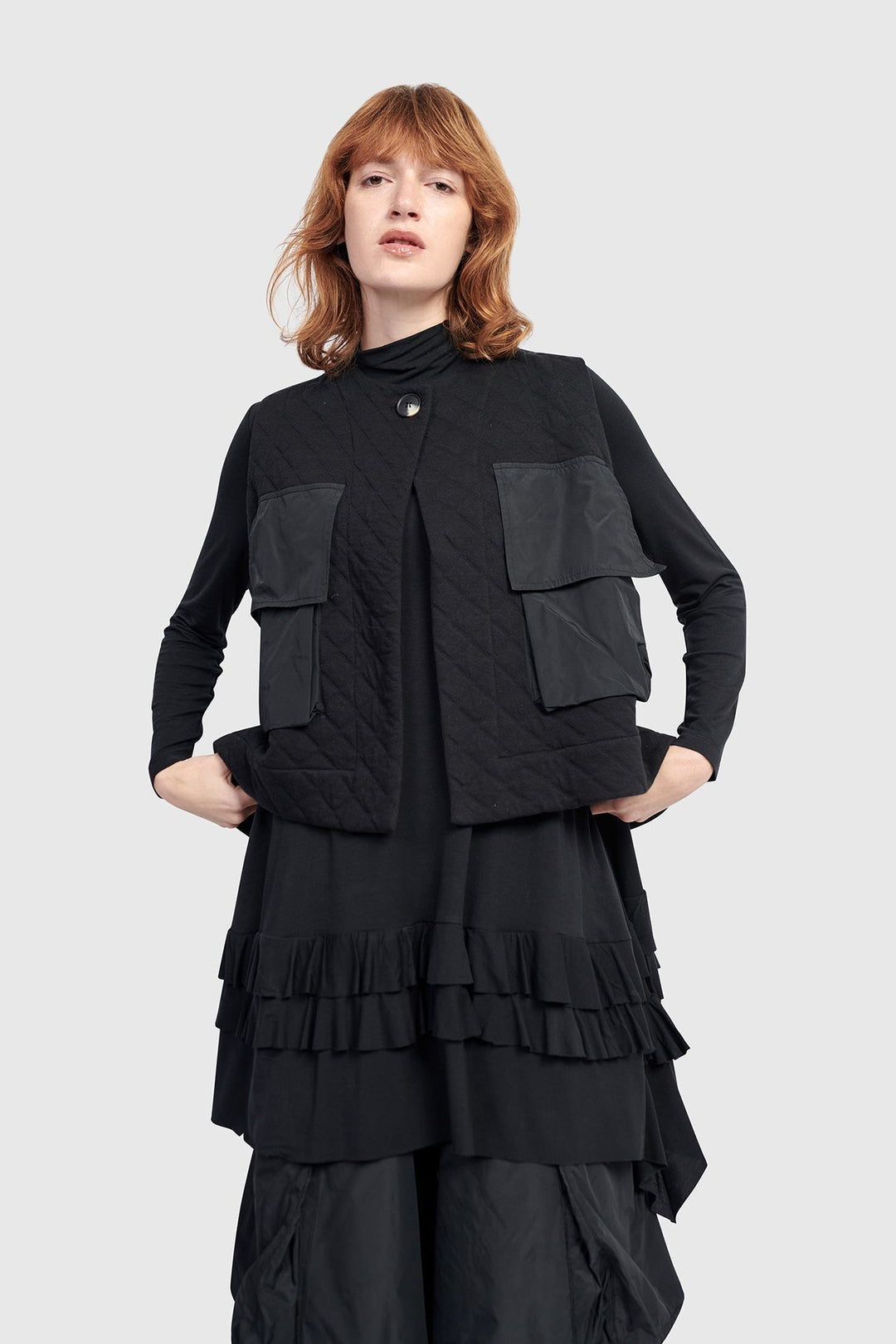 Urban Softie Ruffle Tunic, Black