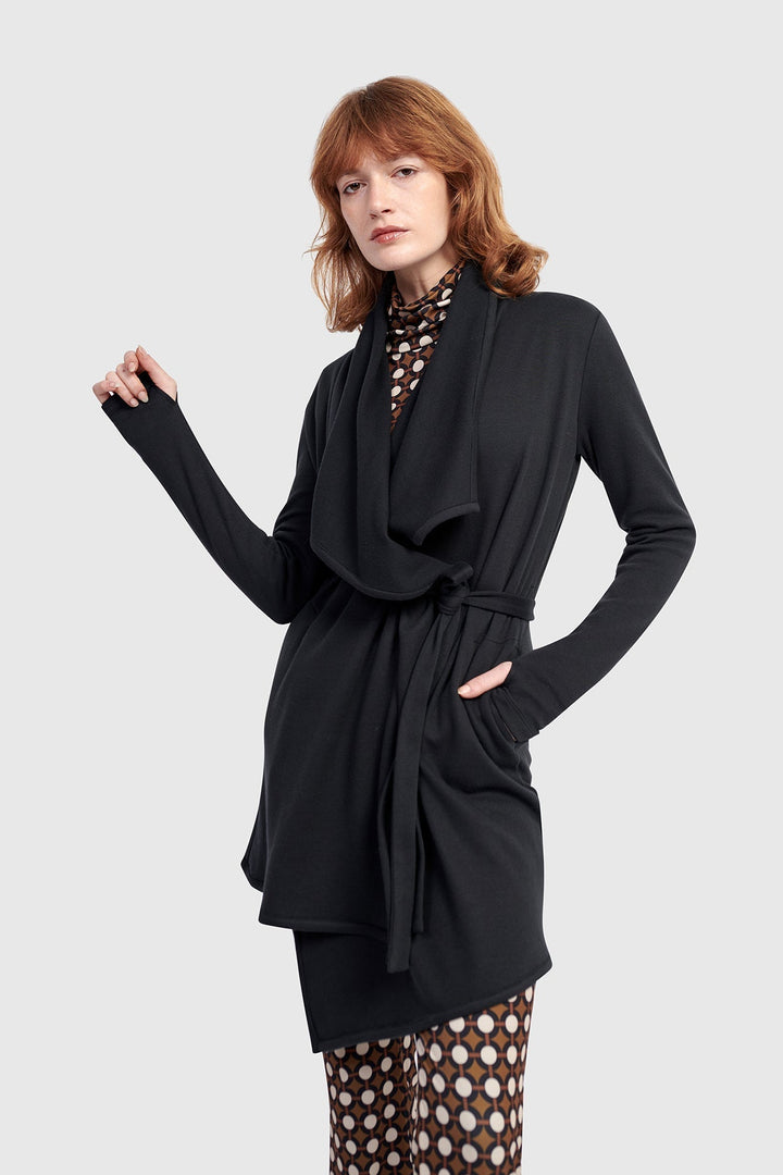 Urban Cloud Wrap Cardigan, Black