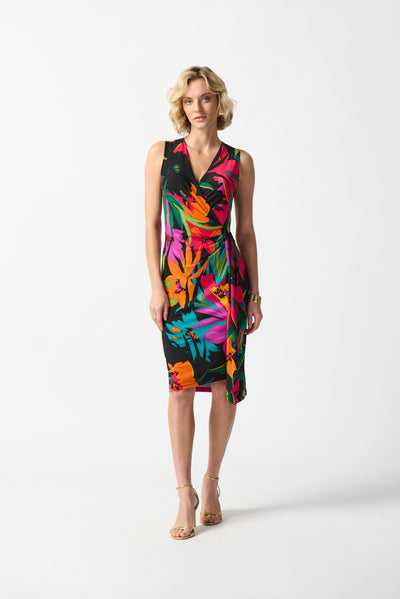 Silky Knit Tropical Print Dress
