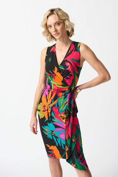 Silky Knit Tropical Print Dress