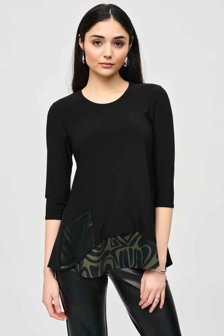 Silky Knit Abstract Layer Top