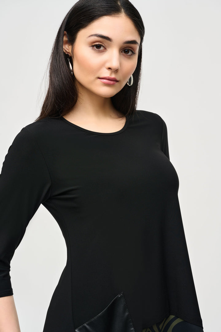 Silky Knit Abstract Layer Top