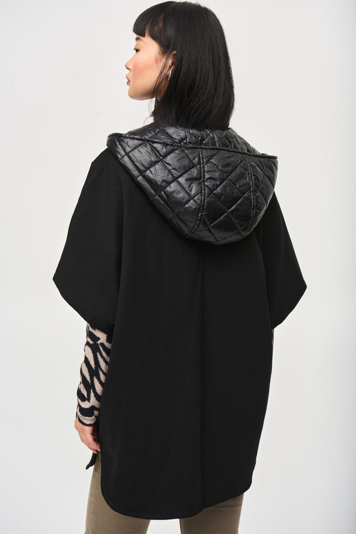 Heavy Knit Reversible Hooded Cape