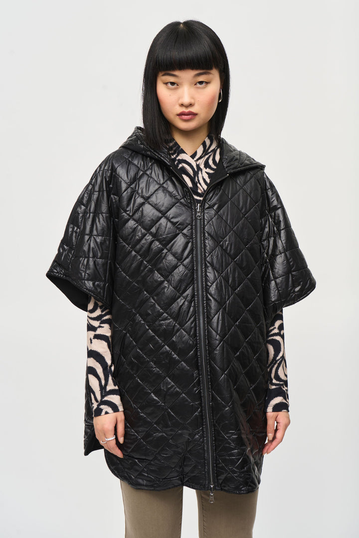 Heavy Knit Reversible Hooded Cape