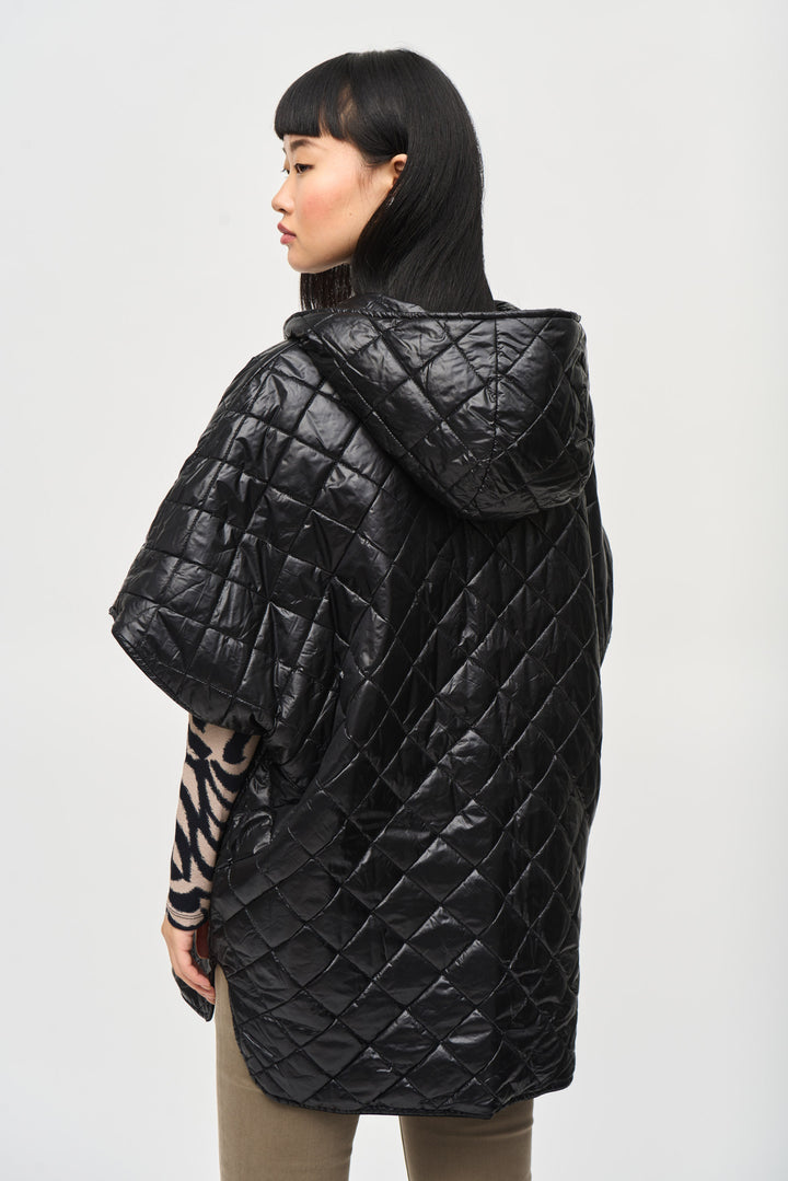 Heavy Knit Reversible Hooded Cape