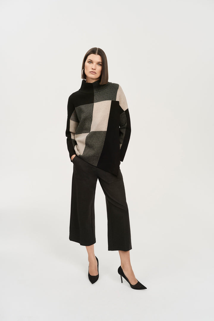 Color Block Jacquard Pullover