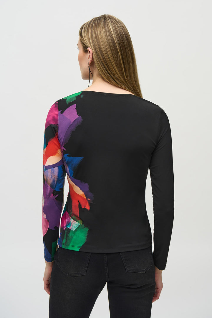 Silky Knit Abstract Print Top