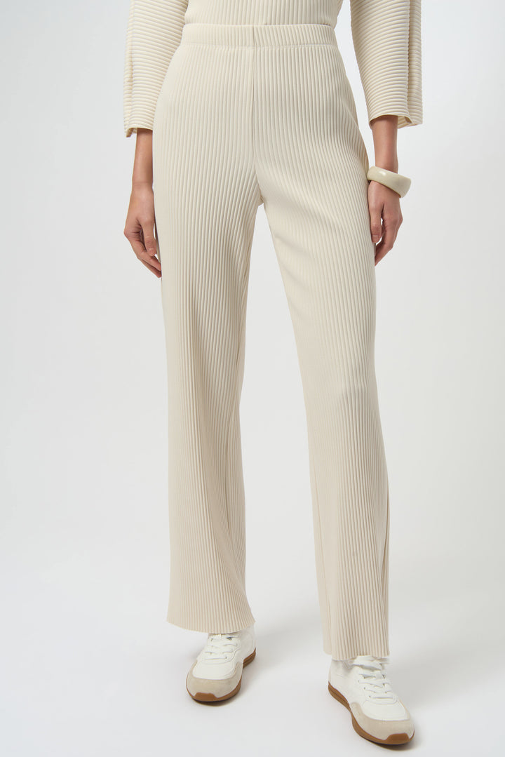 Pleated Scuba Crepe Wide-Leg Pants Birch
