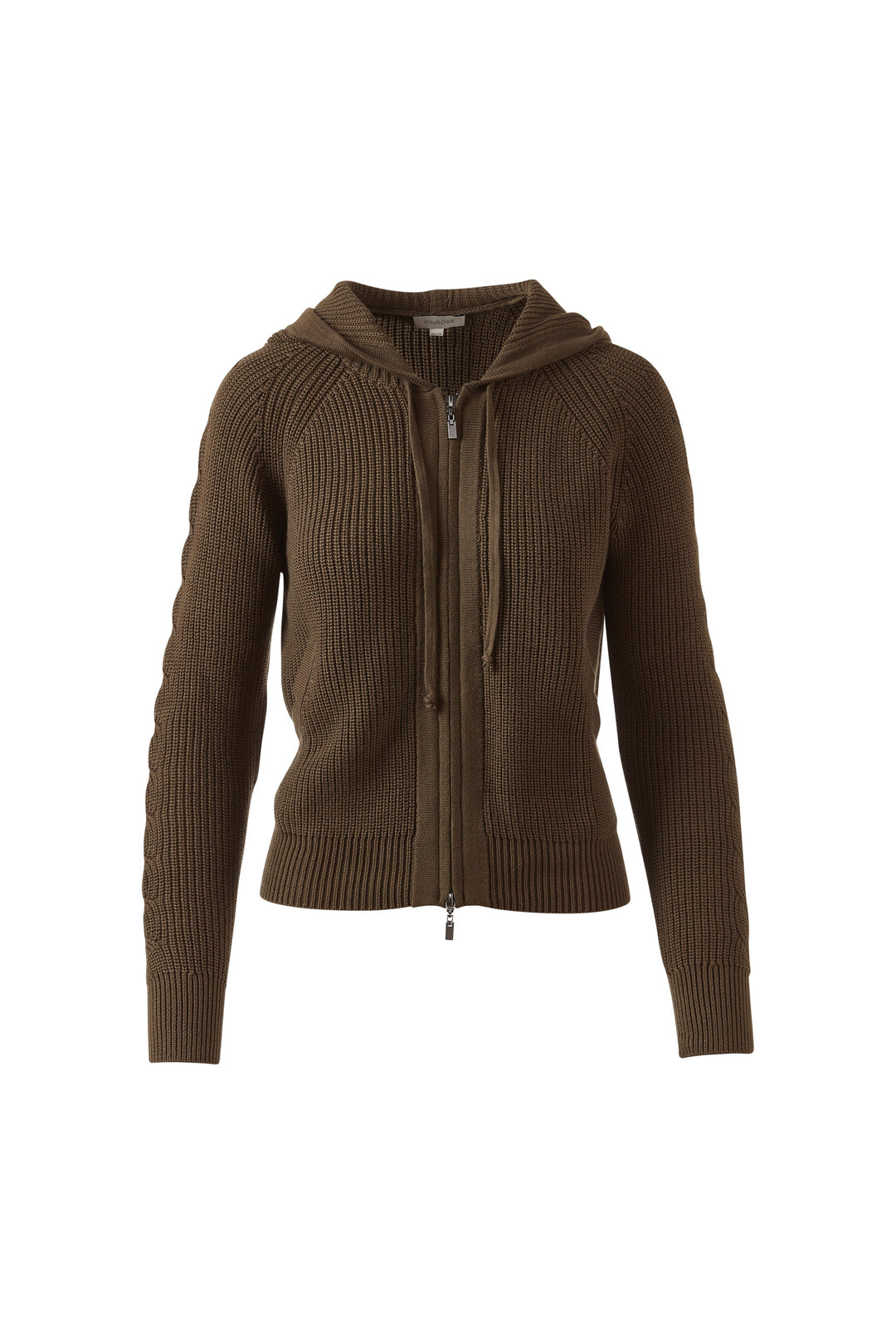 Cable Rib Zip Sweater Loden