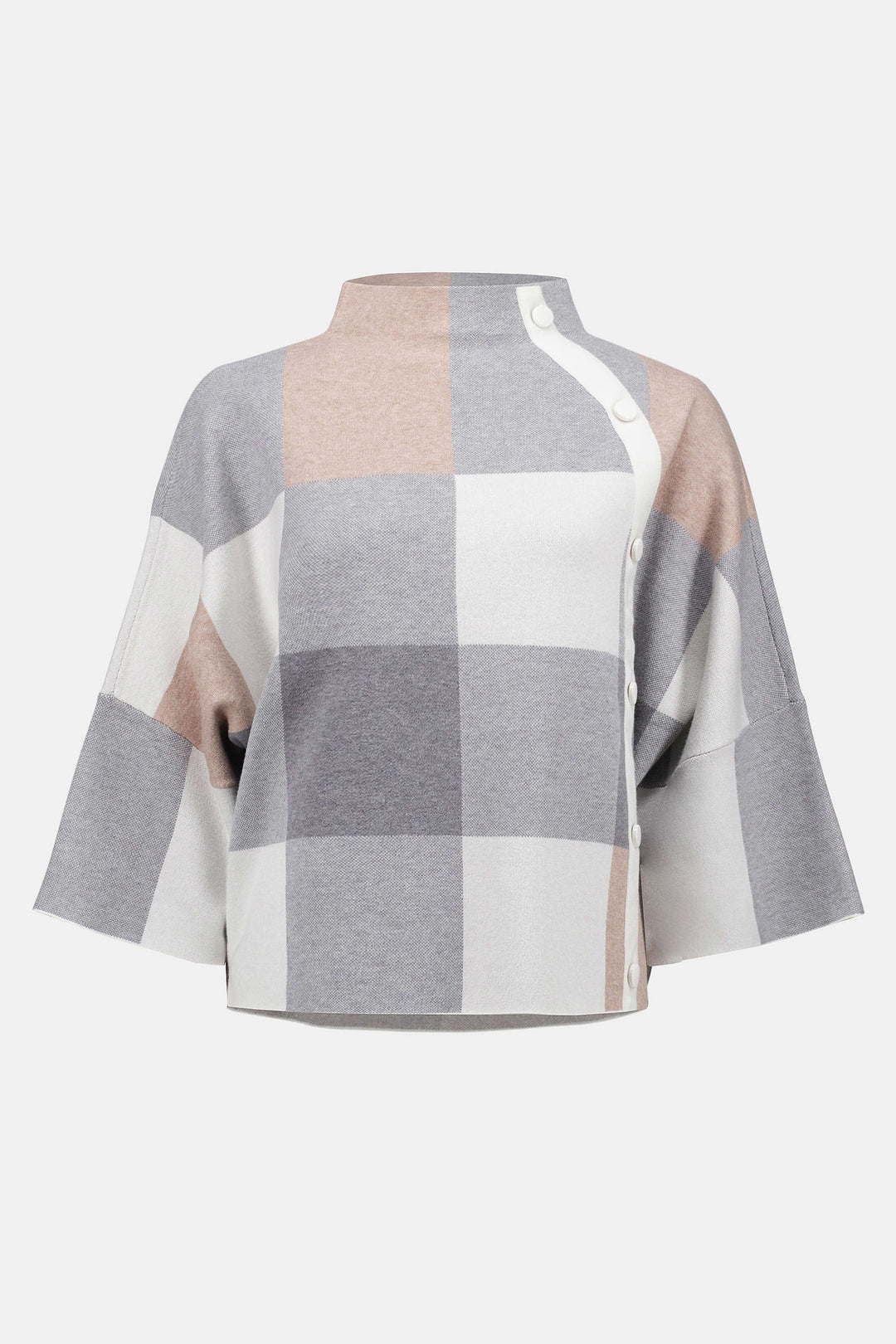 Plaid Jacquard Sweater Knit Top