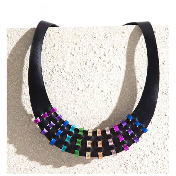 Leather Threads Necklace Multicolor
