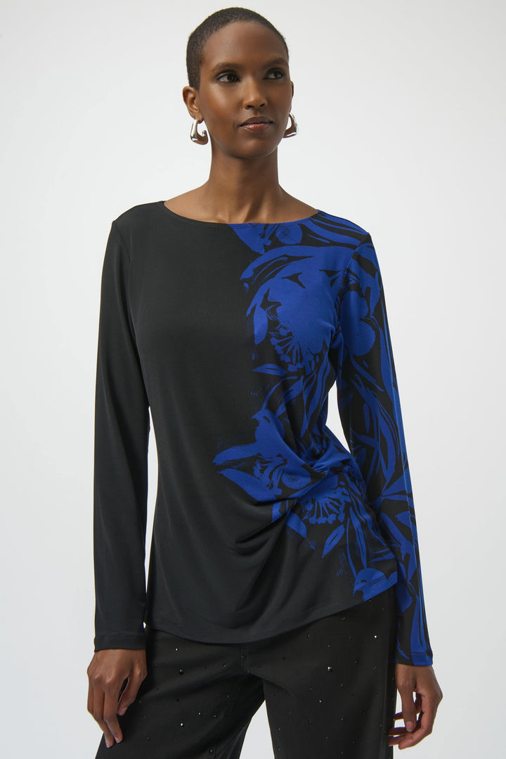 Silky Knit Floral Print Straight Top
