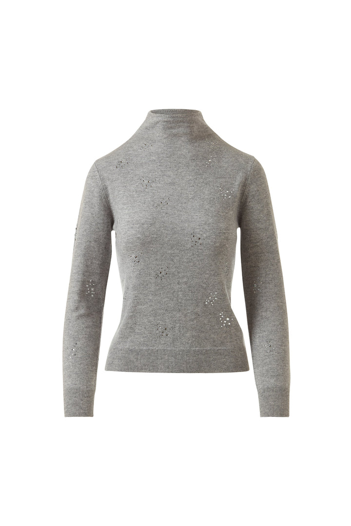 Crystal Funnel Sweater Sterling
