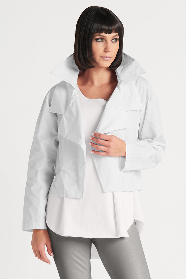 Nylon Triple Collar Jacket White