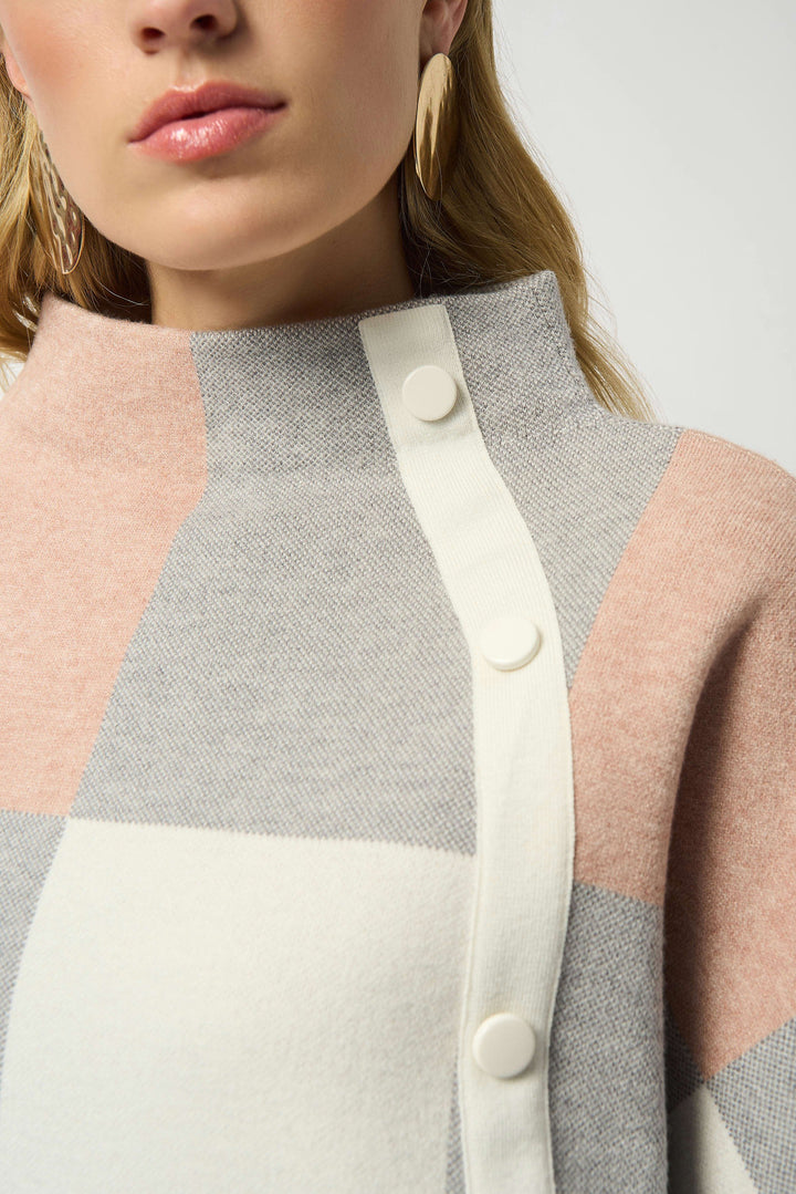 Plaid Jacquard Sweater Knit Top