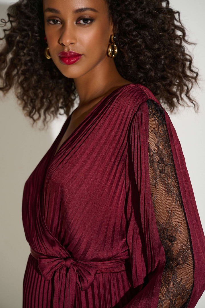 Pleated Satin Fit & Flare Dress