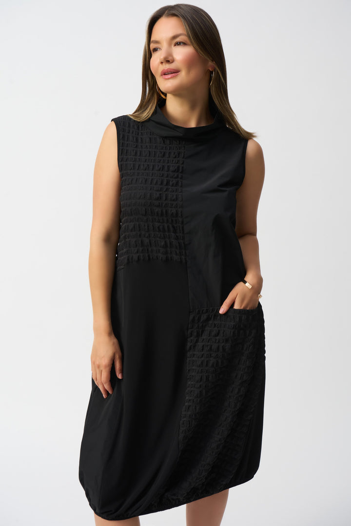 Bubble Jacquard Sleeveless Cocoon Dress