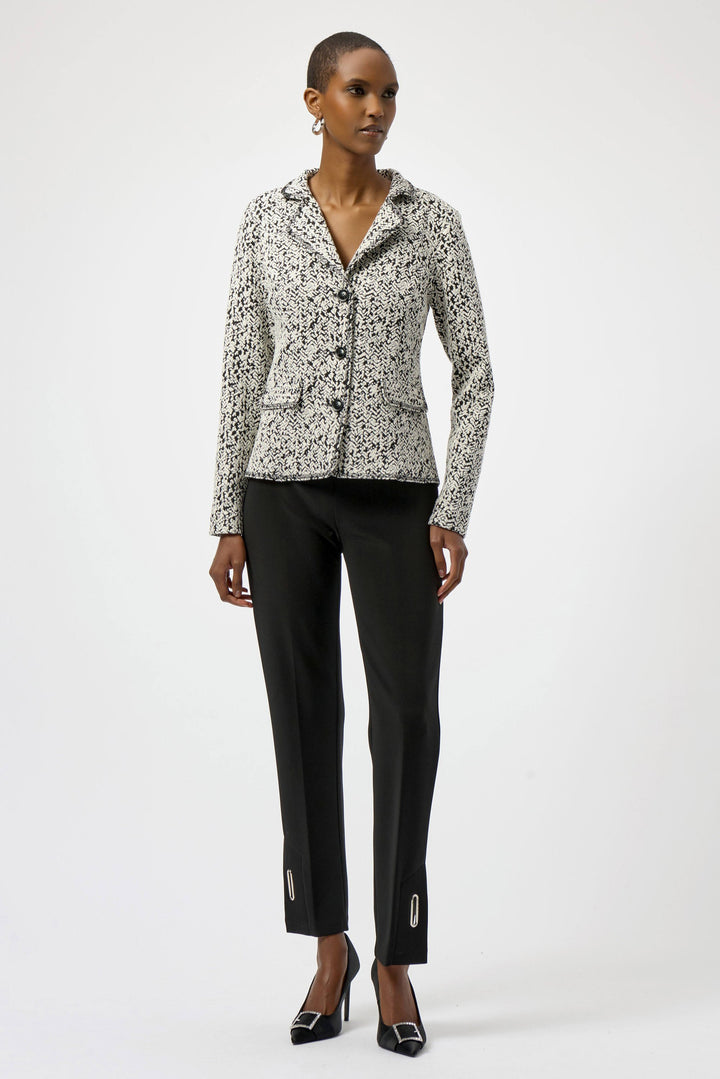 Abstract Jacquard Knit Fitted Blazer