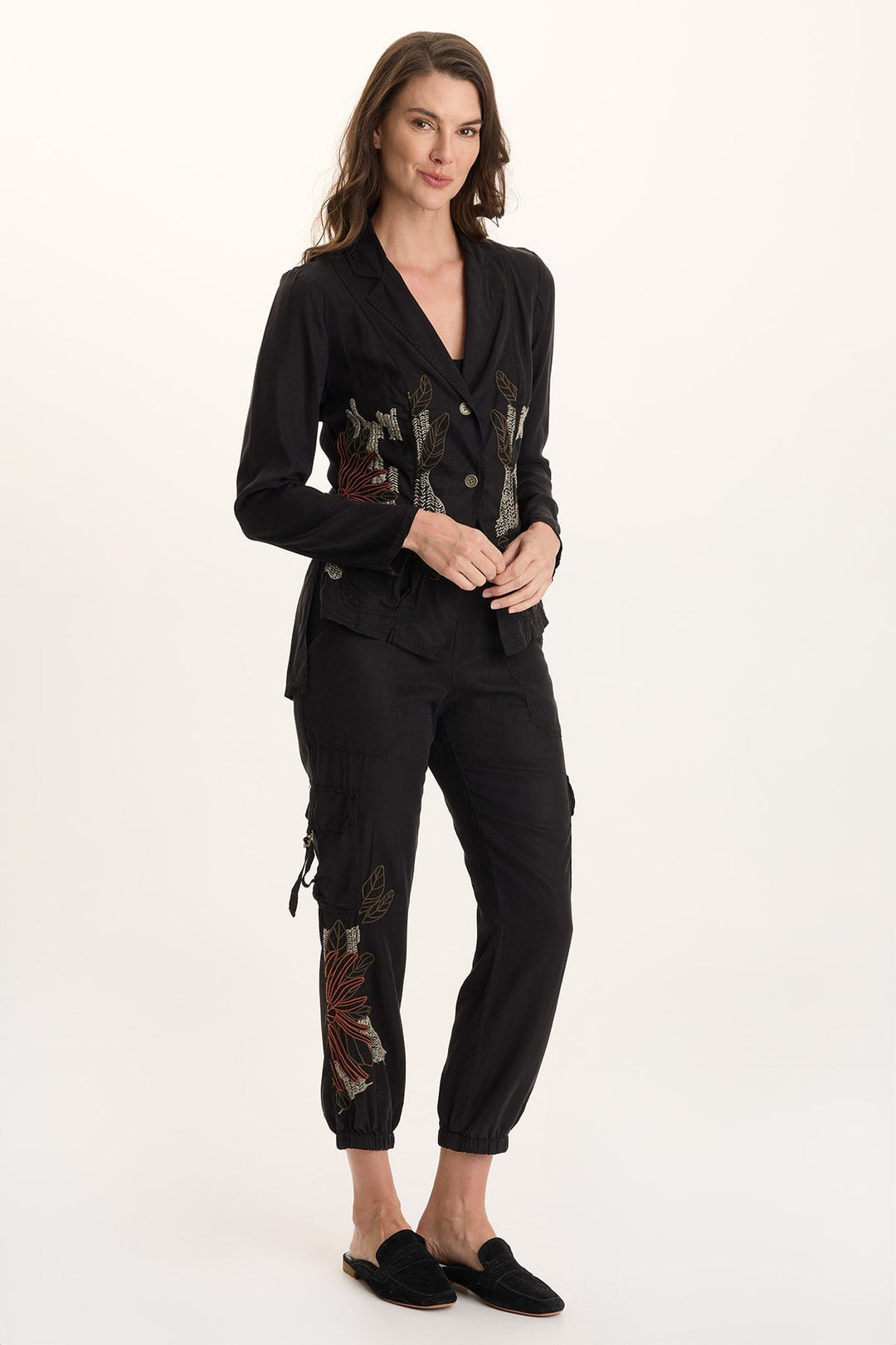 Danski Embroidered Soft Twill Blazer