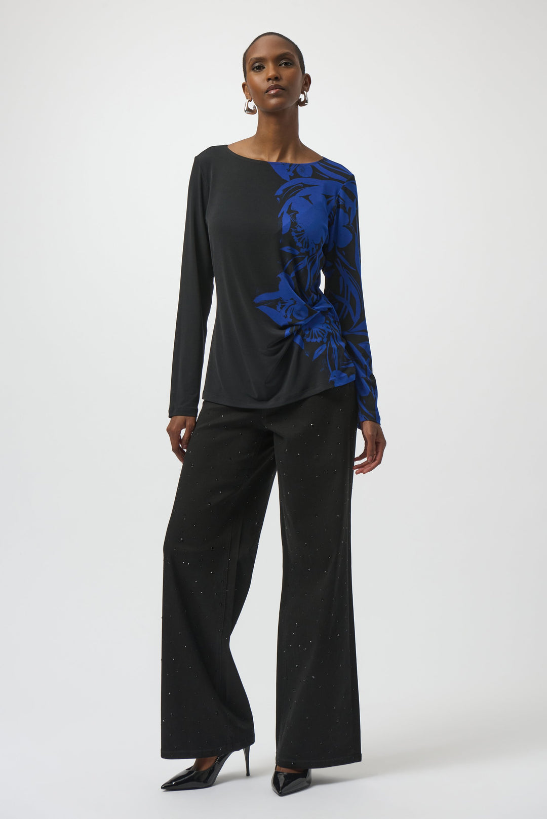 Silky Knit Floral Print Straight Top