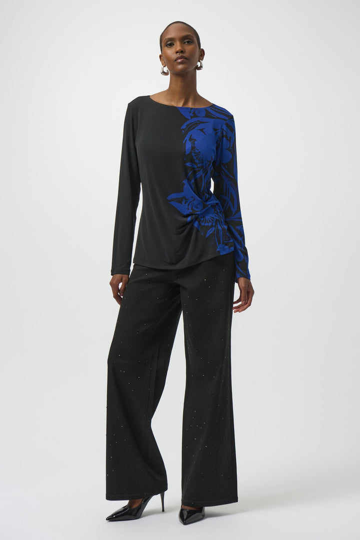 Silky Knit Floral Print Straight Top