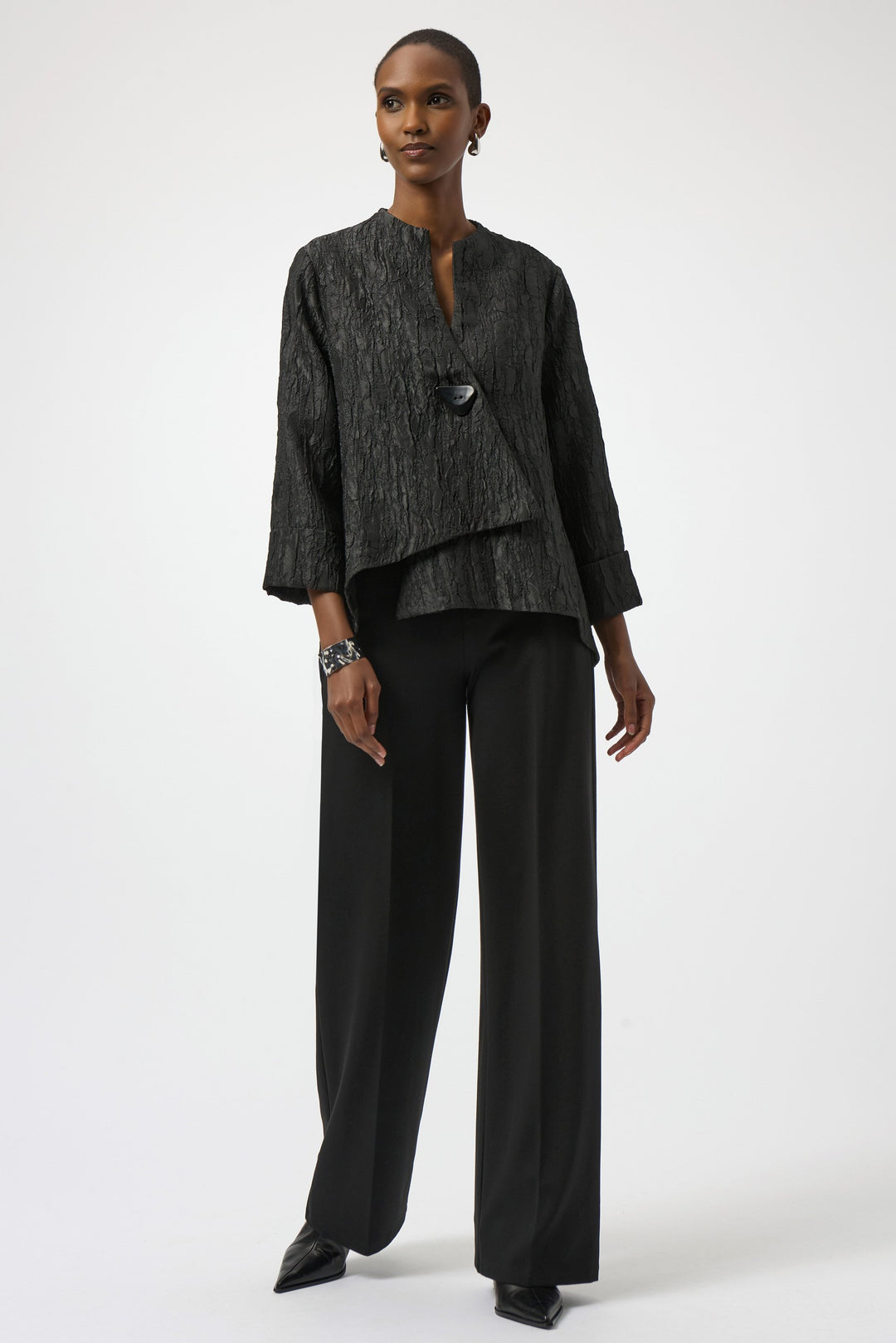 Textured Jacquard Swing Jacket