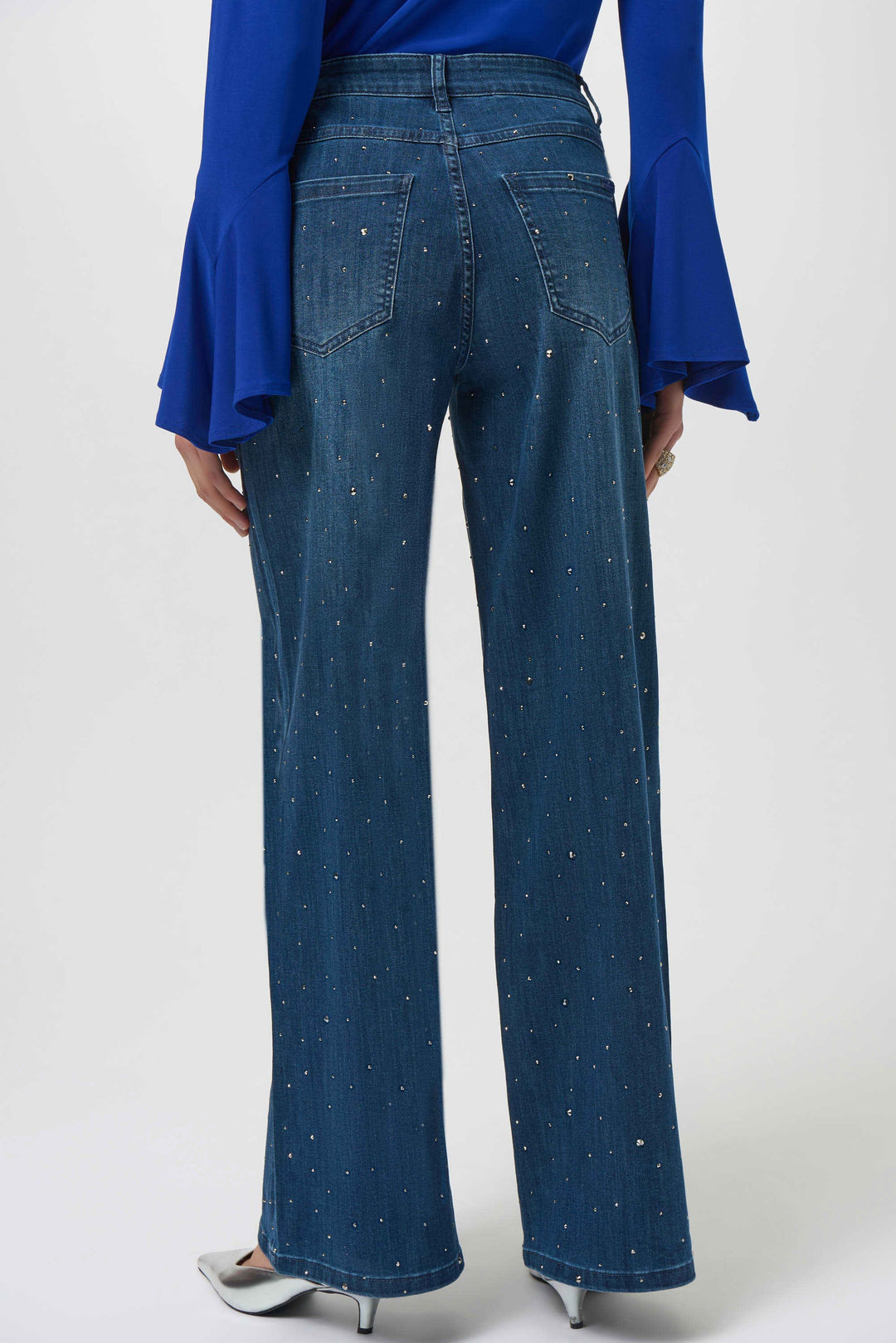 Classic Wide Leg Jeans with Rhinestones